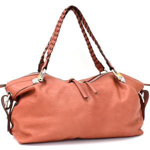 Gucci Boston Bag Shoulder Braided Handle Bamboo Leather Pink